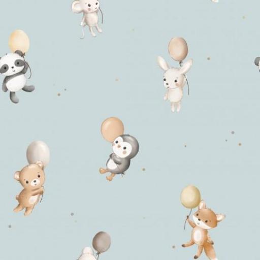 PEQUEÑOS ANIMALES VOLANDO AZUL BLUSH     ( EN 10 TEJIDOS DISTINTOS )  [0]