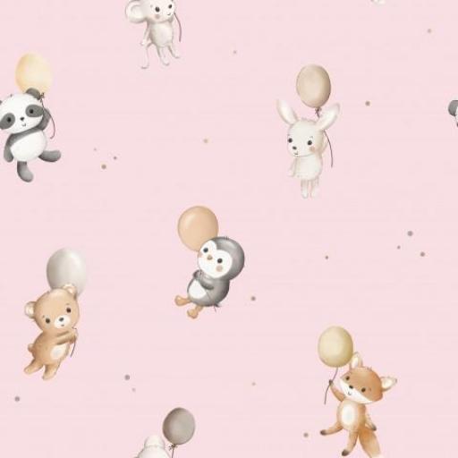 PEQUEÑOS ANIMALES VOLANDO ROSA    ( EN 10 TEJIDOS DISTINTOS )  [0]