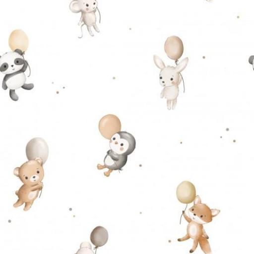 PEQUEÑOS ANIMALES VOLANDO BLANCO     ( EN 10 TEJIDOS DISTINTOS )  [0]