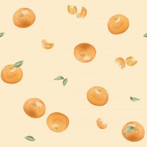 PEQUEÑAS MANDARINAS FONDO AMARILLO        ( EN 10 TEJIDOS DISTINTOS ) 