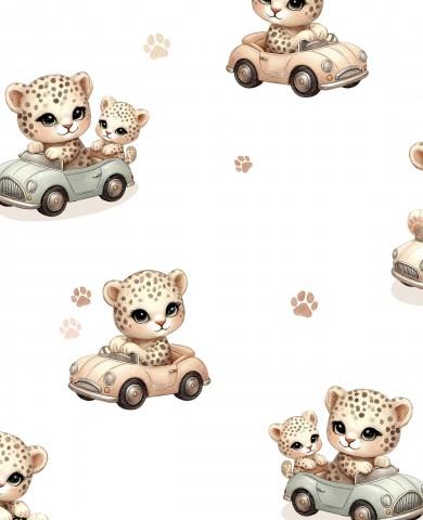 LEOPARDO PILOTO DE CARRERAS ( EN 10 TEJIDOS DISTINTOS )