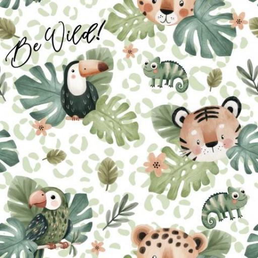 LEOPARDO VIDA SALVAJE MANCHAS VERDES    ( EN 10 TEJIDOS DISTINTOS )  [0]