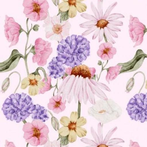 JARDÍN COLORIDO ROSA CLARO     ( EN 10 TEJIDOS DISTINTOS )  [0]