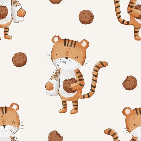 TIGRES CON LECHE Y GALLETAS ( EN 10 TEJIDOS DISTINTOS )