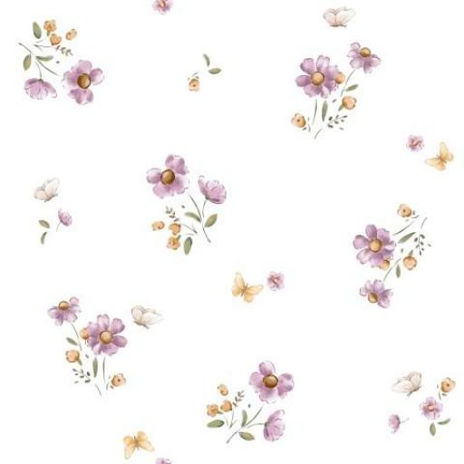 MELODIA FLORAL MALVA/BLANCO    ( EN 10 TEJIDOS DISTINTOS )  [0]