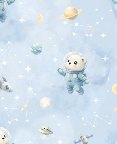 ASTRONAUTA OSO AZUL ( EN 10 TEJIDOS DISTINTOS )