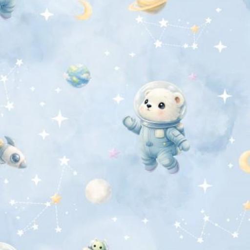 ASTRONAUTA OSO AZUL      ( EN 10 TEJIDOS DISTINTOS )