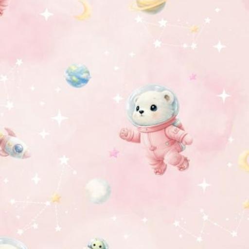 ASTRONAUTA OSO ROSA     ( EN 10 TEJIDOS DISTINTOS )