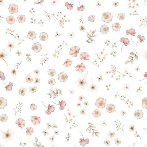 PEQUEÑAS FLORES CAMPESTRES BLANCO  ALGODÓN 130 GR    [0]