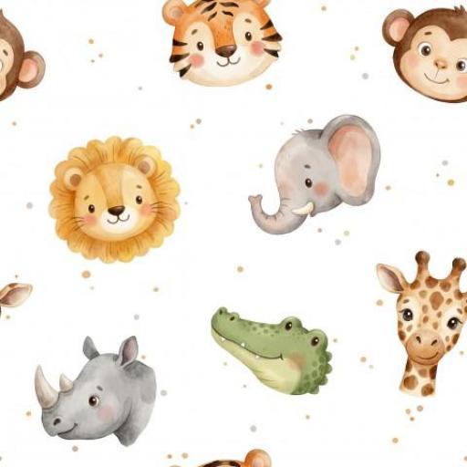 CABEZAS ANIMALES SELVA BLANCO      ( EN 10 TEJIDOS DISTINTOS ) 