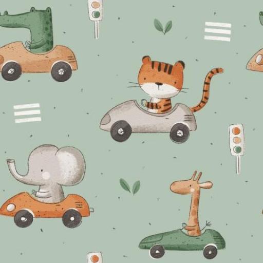 ANIMALITOS CONDUCTORES VERDE    ( EN 10 TEJIDOS DISTINTOS )  [0]