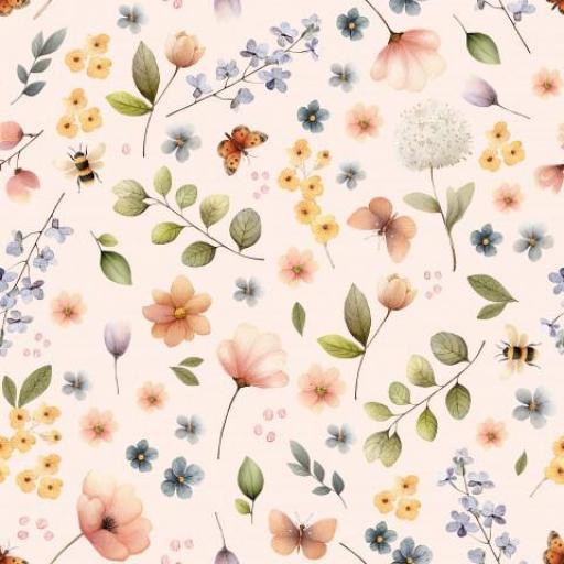 FLORES DITSY BEIG         ( EN 10 TEJIDOS DISTINTOS ) 