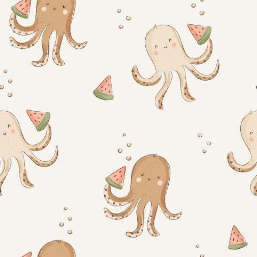 PULPOS CON SANDÍA BLANCO ROTO       ( EN 10 TEJIDOS DISTINTOS )