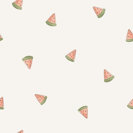 PEQUEÑAS RODAJAS DE SANDÍA BLANCO ROTO       ( EN 10 TEJIDOS DISTINTOS )