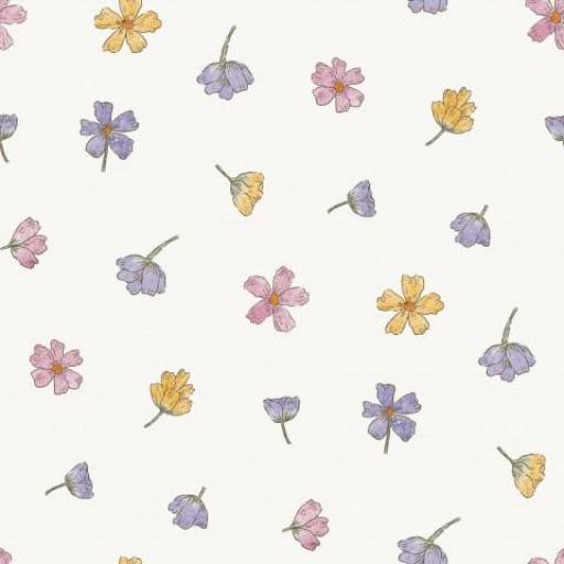 FLORES DE VERANO ROSA MORADO Y AMARILLO       ( EN 10 TEJIDOS DISTINTOS ) 