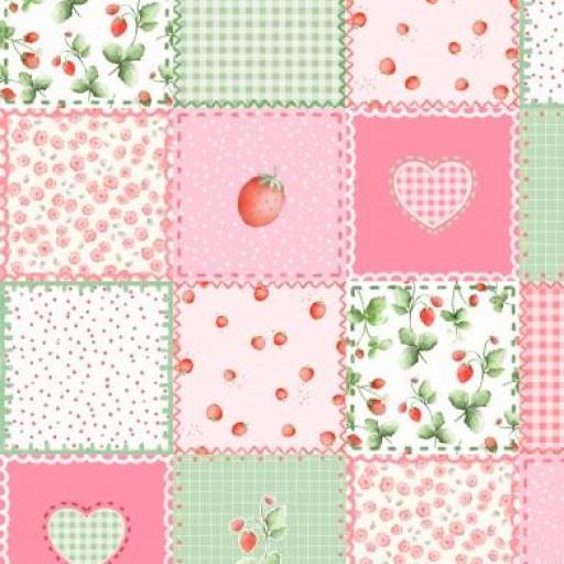 FRESAS QUILT ROSA      (  en 10 tejidos distintos )  [0]