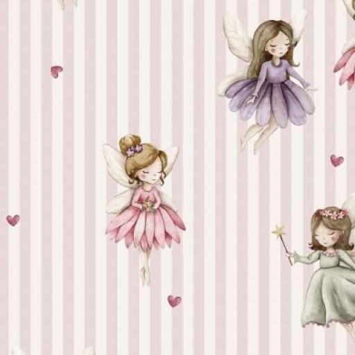 HADAS CON CORAZONES EN RAYAS ROSA   ( EN 10 TEJIDOS DISTINTOS ) [0]