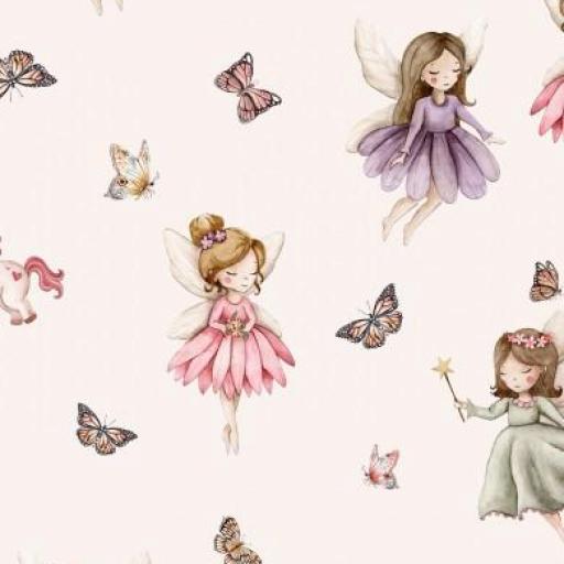HADAS Y MARIPOSAS Y UNICORNIOS CREMA     ( EN 10 TEJIDOS DISTINTOS ) [0]