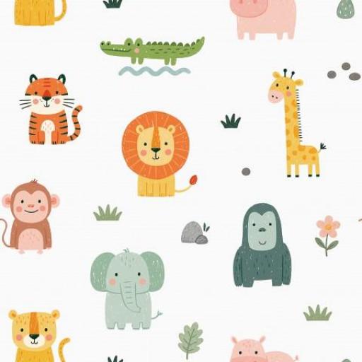 ANIMALES SAFARI DE GUARDERÍA    ( EN 10 TEJIDOS DISTINTOS ) [0]