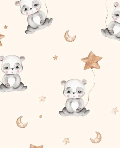 PANDA CON ESTRELLAS ( en 10 tejidos distintos )