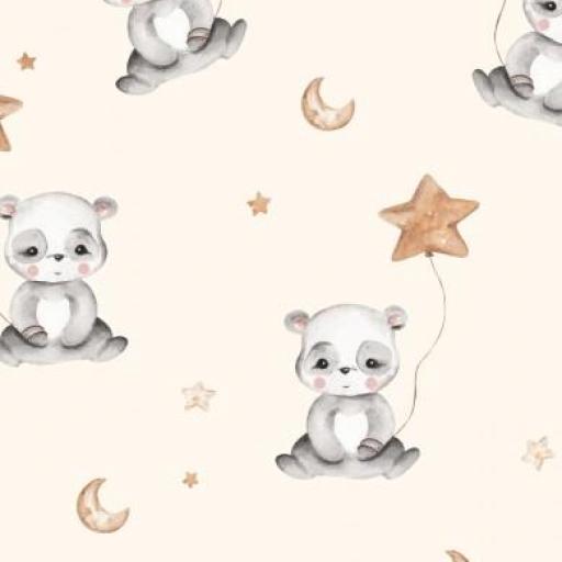 PANDA CON ESTRELLAS ( en 10 tejidos distintos )