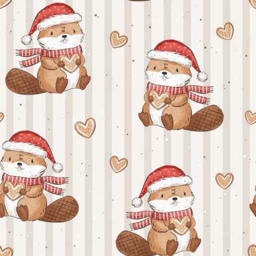 CASTOR DE NAVIDAD RAYAS BEIG ( EN 10 TEJIDOS DISTINTOS ) [0]