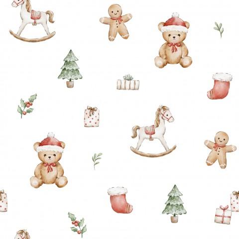 OSITO NAVIDAD PEQUEÑO BLANCO ( EN 10 TEJIDOS DISTINTOS )