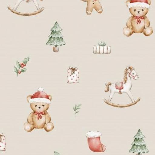 OSITO NAVIDAD MEDIANO BEIG      ( EN 10 TEJIDOS DISTINTOS ) [0]