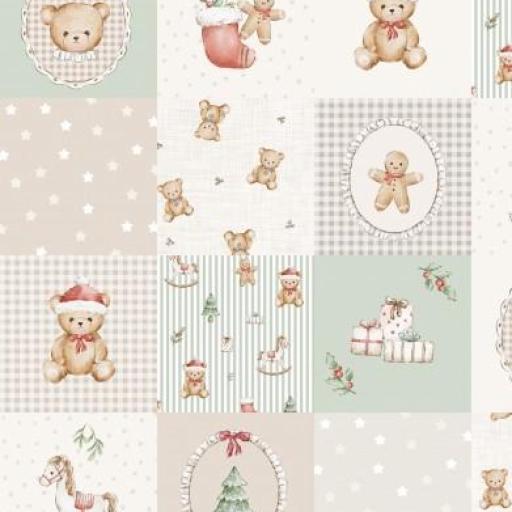 OSITO NAVIDAD QUILT 5 CM MENTA       ( EN 10 TEJIDOS DISTINTOS ) [0]