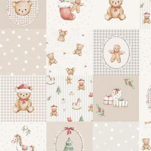 OSITO NAVIDAD QUILT 5 CM BEIG        ( EN 10 TEJIDOS DISTINTOS ) [0]
