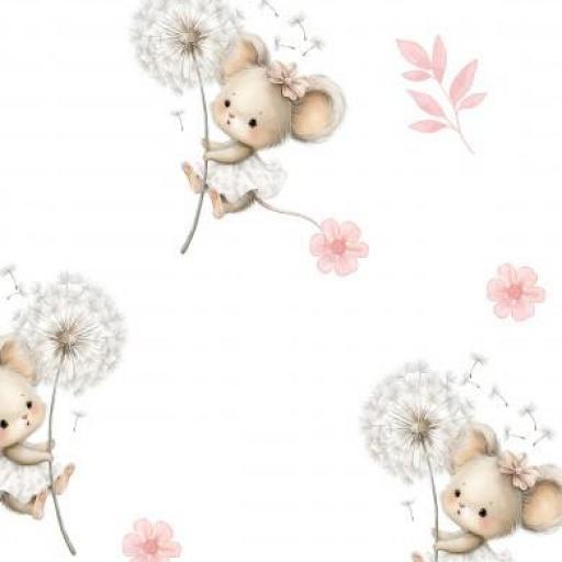 DISEÑO EXCLUSIVO RATITAS CON DIENTE DE LEÓN ( EN 10 TEJIDOS DISTINTOS )
