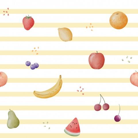 PEQUEÑAS FRUTAS RAYAS AMARILLAS ( EN 10 TEJIDOS DISTINTOS )