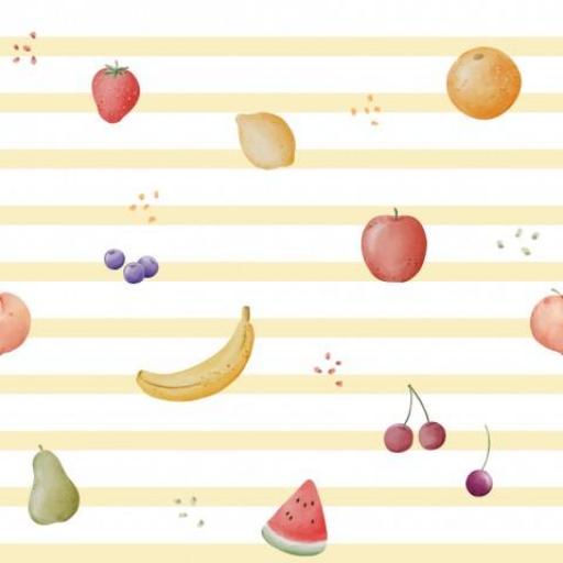 PEQUEÑAS FRUTAS RAYAS AMARILLAS ( EN 10 TEJIDOS DISTINTOS )