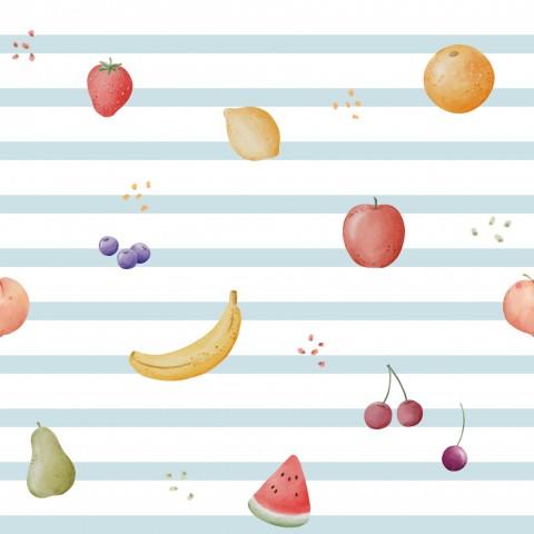 PEQUEÑAS FRUTAS RAYAS AZUL ( EN 10 TEJIDOS DISTINTOS )