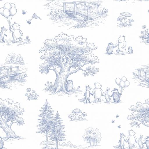  WINNIE THE POOH TOILE TOILE DE YOUY AZUL  ( EN 10 TEJIDOS DISTINTOS ) [0]