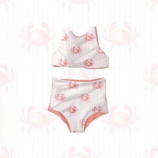 CANGREJOS SOBRE RAYAS ROSA    ( EN 10 TEJIDOS DISTINTOS )  [2]