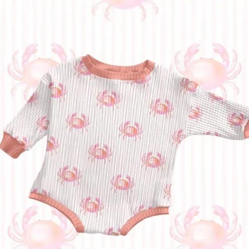 CANGREJOS SOBRE RAYAS ROSA    ( EN 10 TEJIDOS DISTINTOS )  [1]