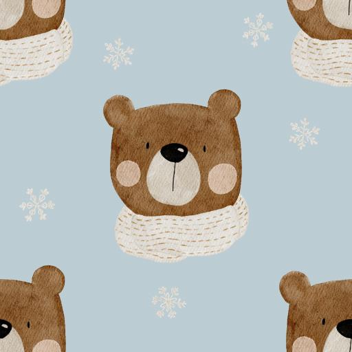 OSO DE NAVIDAD AZUL  ( EN 10 TEJIDOS DISTINTOS )