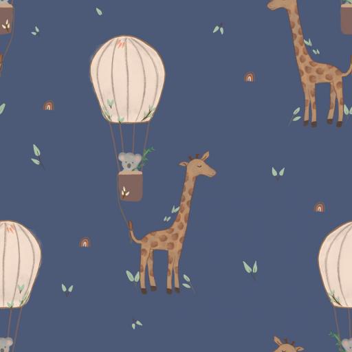  JIRAFAS Y GLOBOS NAVI    ( EN 10 TEJIDOS DISTINTOS )