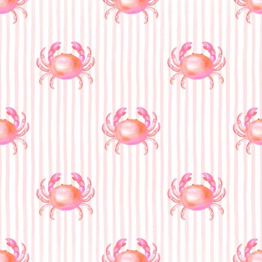 CANGREJOS SOBRE RAYAS ROSA    ( EN 10 TEJIDOS DISTINTOS )  [0]