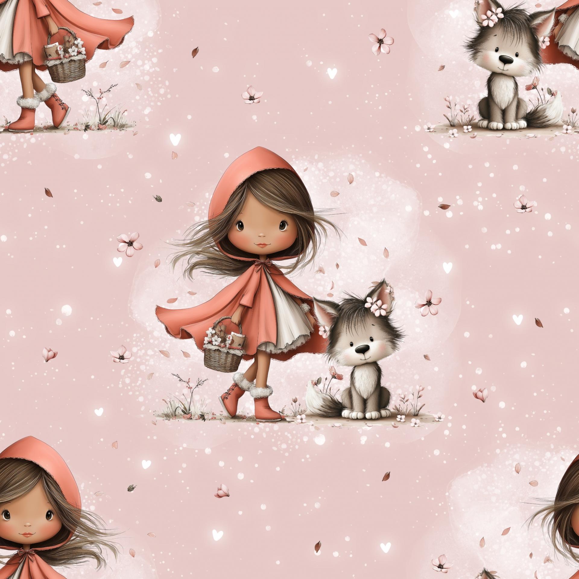 CAPERUCITA ROJA DISEÑO EXCLUSIVO ( EN 10 TEJIDOS DISTINTOS )