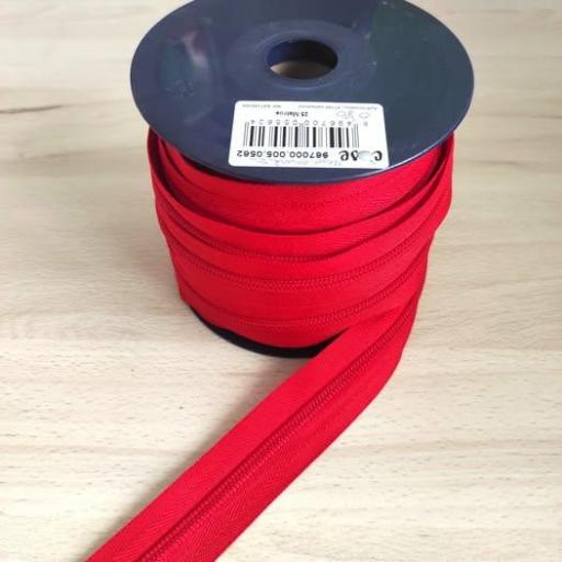 CREMALLERA CONTINUA NYLON  MAYA 5  ROJO ESCARLATA