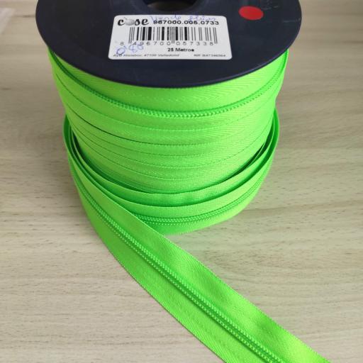 CREMALLERA CONTINUA NYLON MAYA 5  VERDE FLÚOR 