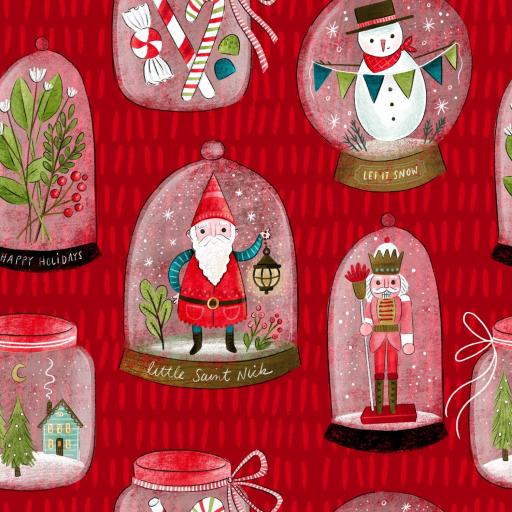 NAVIDAD BOLA DE NIEVE ROJO    ( EN 10 TEJIDOS DISTINTOS )  [0]