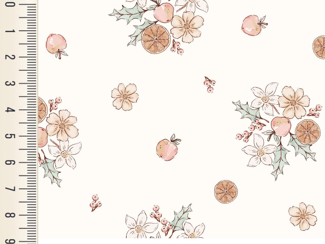 DOBLE GASA FLORAL DE FRUTAS