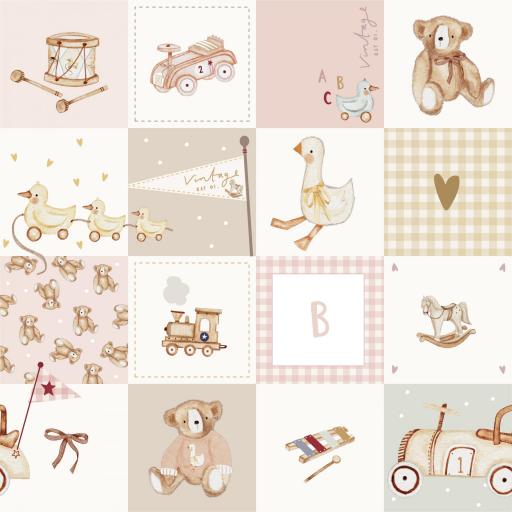   JUGUETES RETRO CUADROS ROSA ALGODÓN PREMIUM 130 GR   [0]