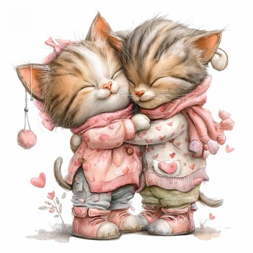 TRANSFER DTF GATOS ENAMORADOS 1  ( 12/14 cm )    [0]