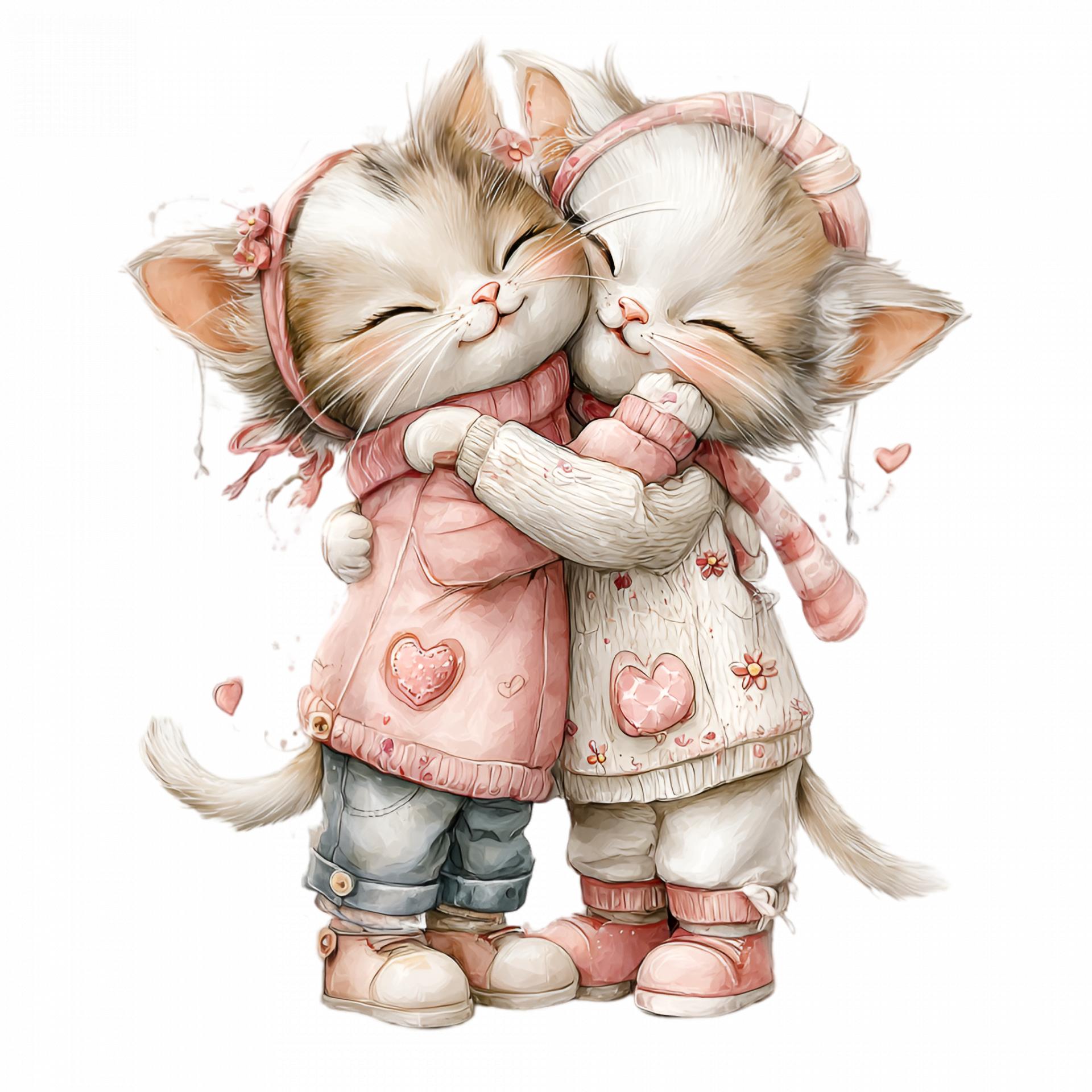 TRANSFER DTF GATOS ENAMORADOS 2 ( 12/14 cm )