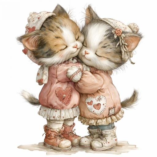 TRANSFER DTF GATOS ENAMORADOS 3 ( 12/14 cm )    [0]