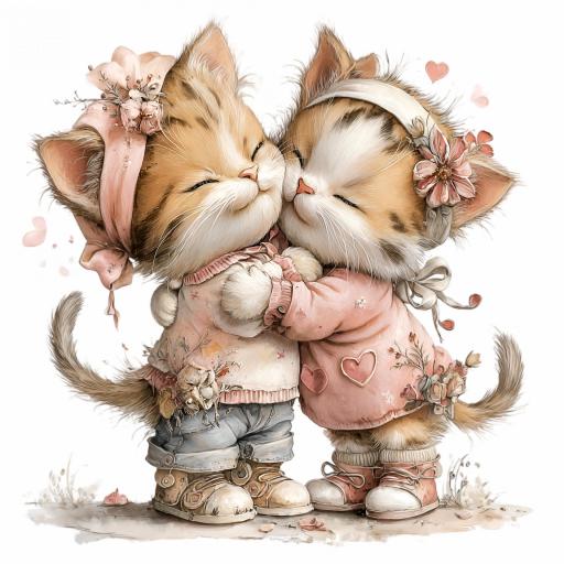TRANSFER DTF GATOS ENAMORADOS 7 ( 12/14 cm )    [0]